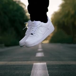 All white Nike Forces wallpaper