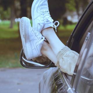 All white Nike Forces wallpaper