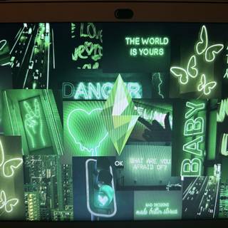 Neon green aesthetic laptop wallpaper