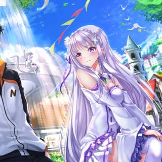 Subaru x Emilia wallpaper