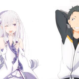 Subaru x Emilia wallpaper