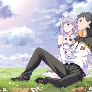 Subaru x Emilia wallpaper