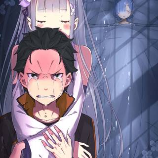 Subaru x Emilia wallpaper