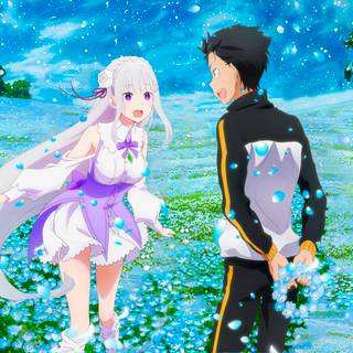 Subaru x Emilia wallpaper