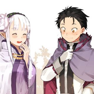 Subaru x Emilia wallpaper