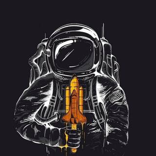 Aesthetic astronaut desktop wallpaper