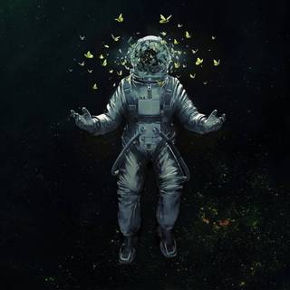 Aesthetic astronaut desktop wallpaper