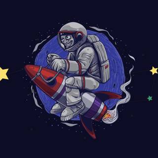 Aesthetic astronaut desktop wallpaper