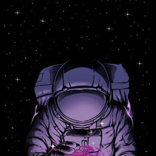 Purple astronaut wallpaper