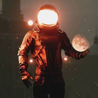 Aesthetic astronaut desktop wallpaper