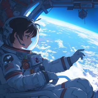 Aesthetic astronaut desktop wallpaper