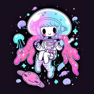 Aesthetic astronaut desktop wallpaper