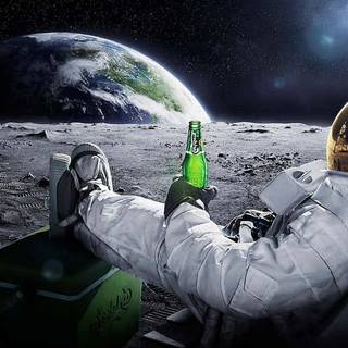 Aesthetic astronaut desktop wallpaper