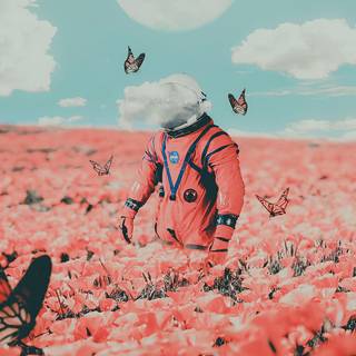 Aesthetic astronaut desktop wallpaper