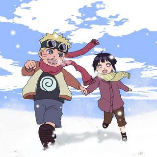 Kid Naruto and Hinata wallpaper