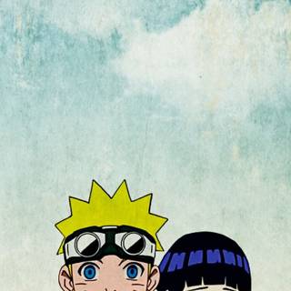 Kid Naruto and Hinata wallpaper