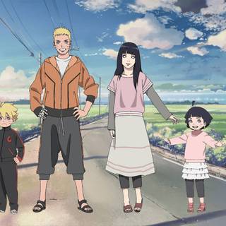 Kid Naruto and Hinata wallpaper