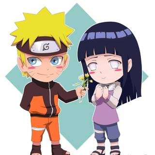 Kid Naruto and Hinata wallpaper