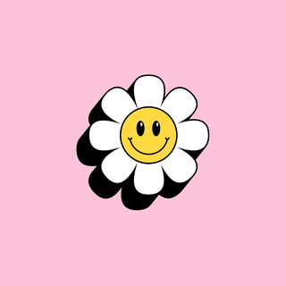 Smiley faces and flowers wallpaper
