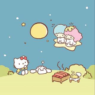 Hello Kitty Friends summer wallpaper