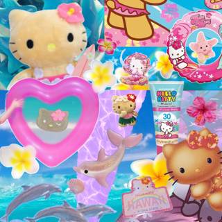 Hello Kitty Friends summer wallpaper
