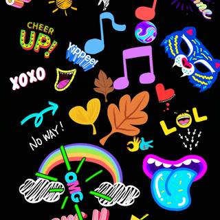 Neon doodle wallpaper