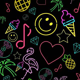 Neon doodle wallpaper