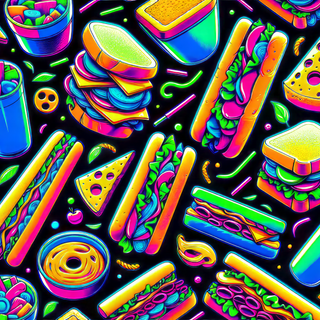 Neon doodle wallpaper