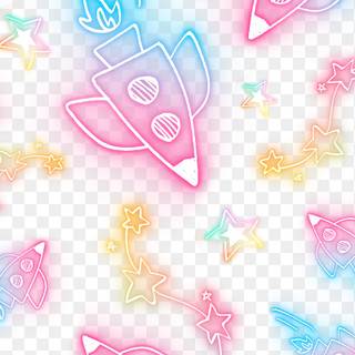 Neon doodle wallpaper