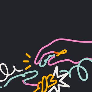Neon doodle wallpaper