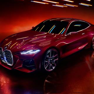 Red and black car 4k wallpaper