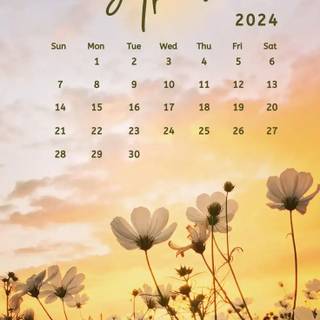 April 2024 calendar wallpaper