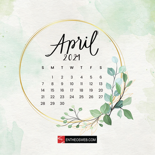 April 2024 calendar wallpaper