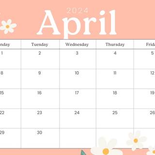 April 2024 calendar wallpaper