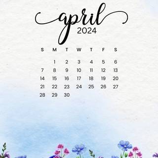 April 2024 calendar wallpaper
