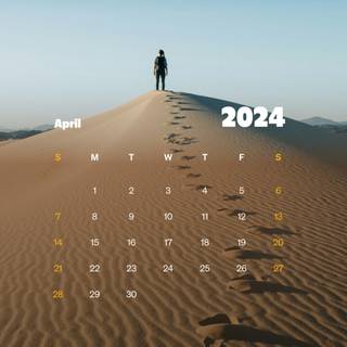 April 2024 calendar wallpaper