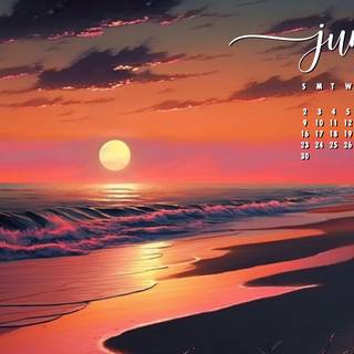 June 2024 calendar wallpaper