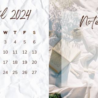 April 2024 calendar wallpaper