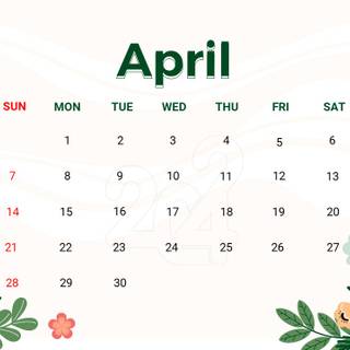 April 2024 calendar wallpaper