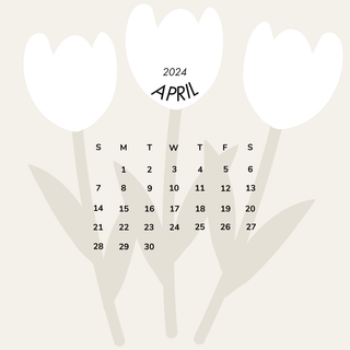 April 2024 calendar wallpaper