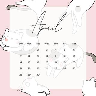 April 2024 calendar wallpaper