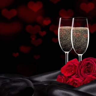 Roses and champagne wallpaper