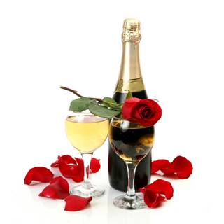 Roses and champagne wallpaper