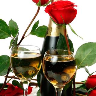 Roses and champagne wallpaper