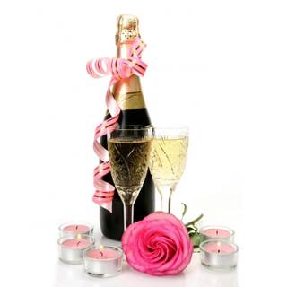 Roses and champagne wallpaper