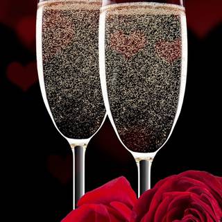 Roses and champagne wallpaper