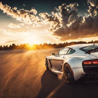 Car sunset 4k wallpaper