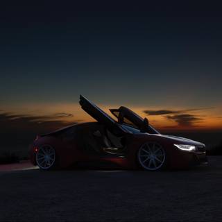 Car sunset 4k wallpaper