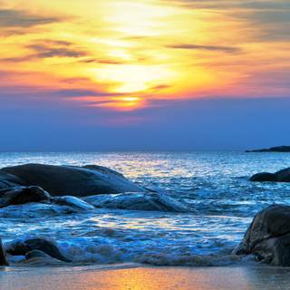 Ocean beach 4k wallpaper