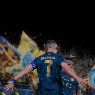 Ronaldo Al Nassr celebration wallpaper